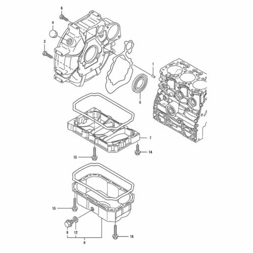 3TNV76-KWA Flywheel Housing & Oil Sump