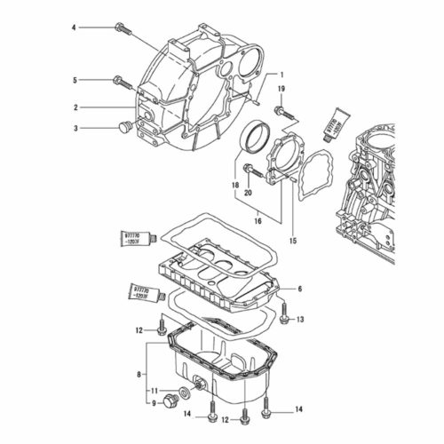 3TNV88-XWA2 Flywheel Housing & Oil Sump